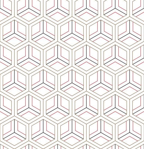 Tapeta Nowoczesny Geometryczny Ornament - Efekt 3D