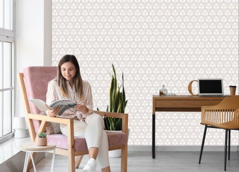 Tapeta Nowoczesny Geometryczny Ornament - Efekt 3D