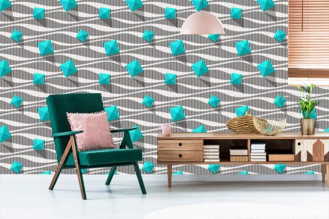 Tapeta Piramidy Na Czarno - Białym Tle - Efekt 3D