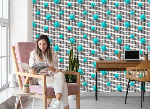 Tapeta Piramidy Na Czarno - Białym Tle - Efekt 3D