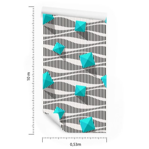 Tapeta Piramidy Na Czarno - Białym Tle - Efekt 3D