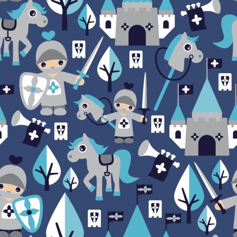 Tapeta Bajka, Rycerze, Konie, Do Pokoju Dziecka