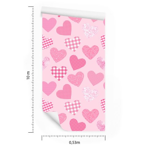 Tapeta Dla Dzieci - Różowe Serduszka