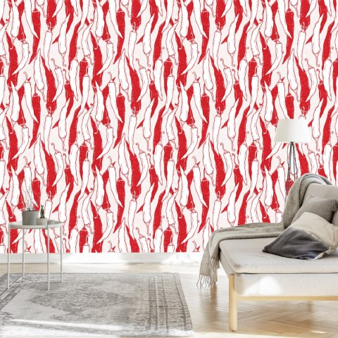 Tapeta Biało-Czerwone Papryczki Chili