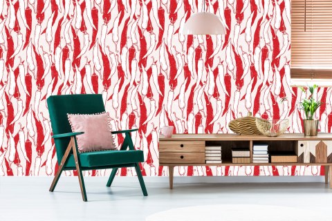 Tapeta Biało-Czerwone Papryczki Chili