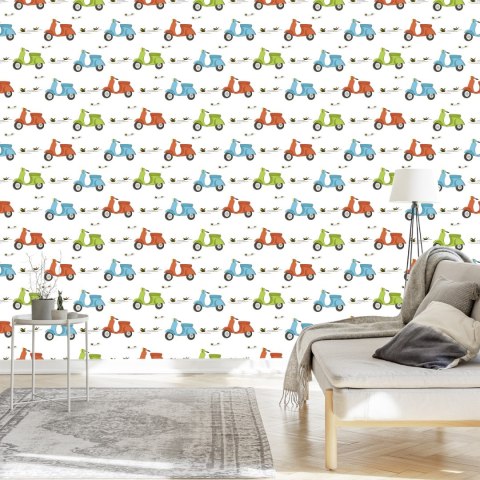 Tapeta Kolorowe Skutery Retro