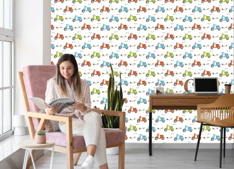 Tapeta Kolorowe Skutery Retro