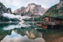 Obraz Wieloczęściowy Domek Nad Włoskim Jeziorem Braies 3D