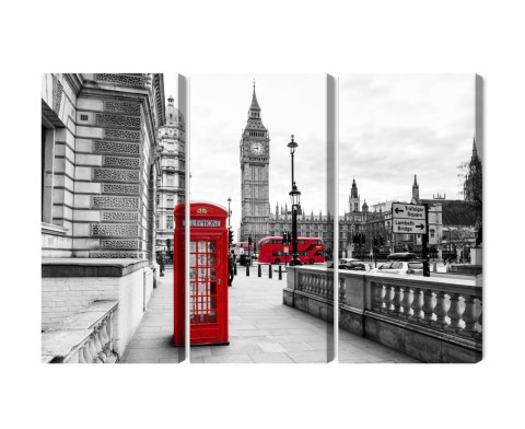 Obraz Wieloczęściowy Londyńska Budka Telefoniczna I Big Ben