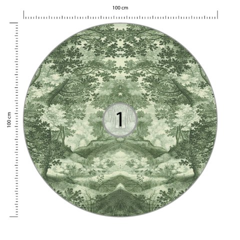 Fototapeta Okrągła Do Lasu Na Zielono