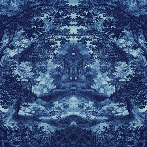 Fototapeta Okrągła Do Lasu W Kolorze Niebieskim