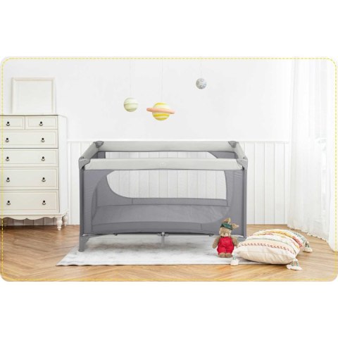 Łóżeczko turystyczne + materac + torba 123,5 x 64 x 76 cm RK-240 jasno szare
