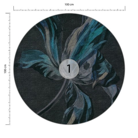 Fototapeta Okrągła Floralis W Negatywie