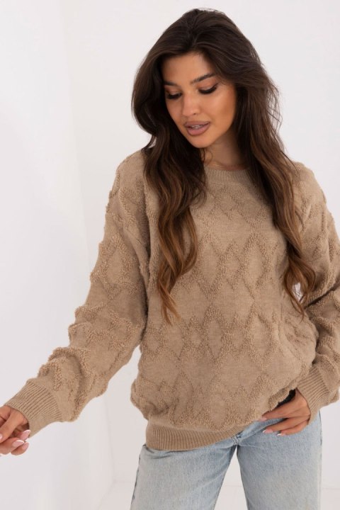 Sweter Damski Model AT-SW-2361.61 Dark Beige - AT AT