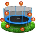 Trampolina ogrodowa 13ft/404cm z siatką zewnętrzną i drabinką