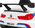 BMW M6 GT3 Auto na akumulator dla dzieci Biały + Nawiew powietrza + Dźwięki MP3 Światła + Pilot