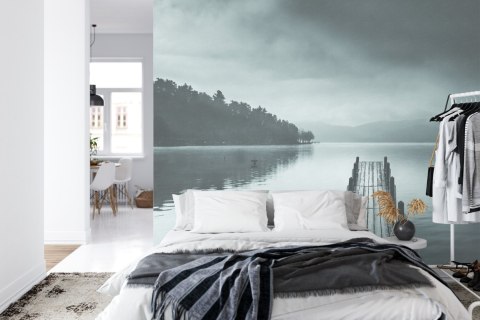 Fototapeta Kwadratowa Widok Na Jezioro Z Molo Pier Ii Autorstwa George'a Digalakisa