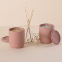 Świecznik BRUMBY  pudrowy róż styl nowoczesny do wewnątrz ameliahome - CANDLEHOLDER/AH/BRUMBY/ROSE/8,5X9,4