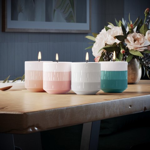 Świecznik FINO  koralowy styl nowoczesny do wewnątrz ameliahome - CANDLEHOLDER/AH/FINO/PEACH/9X9,8