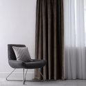 Zasłona VELVET  brązowy   velvet 140x270 ameliahome - CURT/AH/VELVET/PLEAT/D.BROWN/140X270/1PC