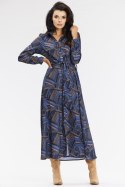 Sukienka Model A665 Navy/Brown Pattern - awama Awama