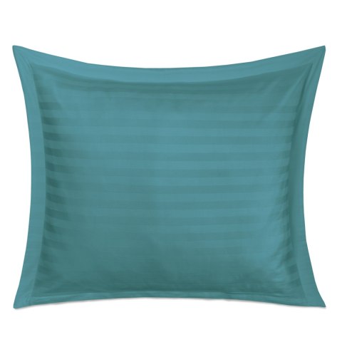 Poszewka satyna bambusowo-bawełniana STRIPE SEA TURQUOISE/70x80 z listwą