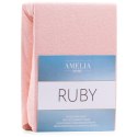 Prześcieradło RUBY kolor pudrowy róż styl klasyczny materiał frotte 220-240x220 AmeliaHome - FITTEDFRO/AH/RUBY/PEACH06/N/220-240