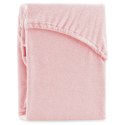 Prześcieradło RUBY kolor pudrowy róż styl klasyczny materiał frotte 220-240x220 AmeliaHome - FITTEDFRO/AH/RUBY/PEACH06/N/220-240