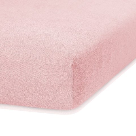 Prześcieradło RUBY kolor pudrowy róż styl klasyczny materiał frotte 220-240x220 AmeliaHome - FITTEDFRO/AH/RUBY/PEACH06/N/220-240