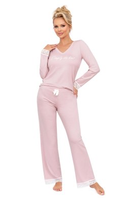 Piżama Damska Model Simply Long Powder Pink - Donna Donna