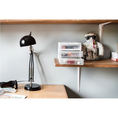 Organizer z szufladami 3A6 18x21,5x16,1 cm czarny z transparentnymi szufladami Kamai EDA