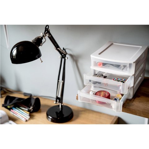 Organizer z szufladami 3A6 18x21,5x16,1 cm czarny z transparentnymi szufladami Kamai EDA