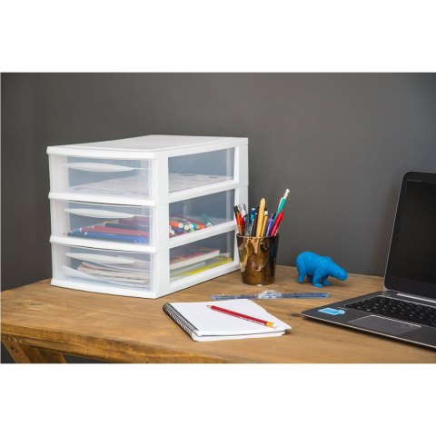 Organizer z szufladami 3A6 18x21,5x16,1 cm czarny z transparentnymi szufladami Kamai EDA