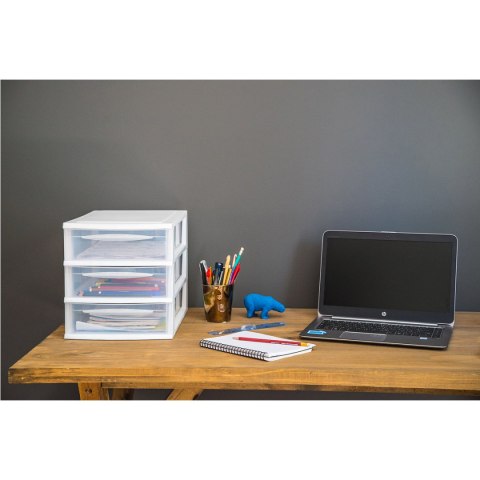 Organizer z szufladami 3A6 18x21,5x16,1 cm czarny z transparentnymi szufladami Kamai EDA
