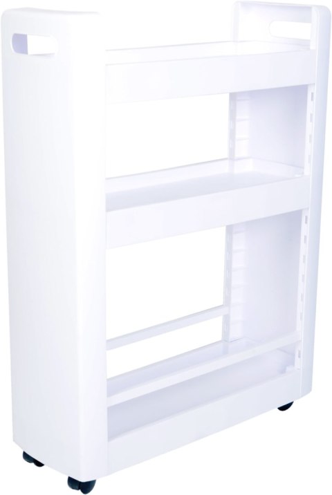 Szafka mobilna 3 półki 60x22x79cm z kółkami, biała Kamai EDA