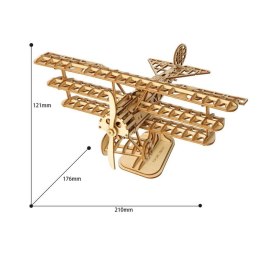 ROBOTIME Drewniane Puzzle 3D - Samolot Trójpłatowy