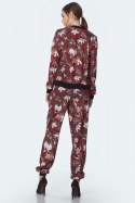 Bordowa bomberka w kwiaty BL01 Flowers/Bordo - Nife Nife