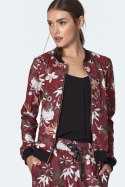 Bordowa bomberka w kwiaty BL01 Flowers/Bordo - Nife Nife