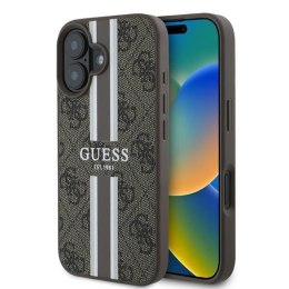 Guess 4G Printed Stripes MagSafe - Etui iPhone 16 Plus (brązowy)