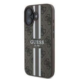 Guess 4G Printed Stripes MagSafe - Etui iPhone 16 Plus (brązowy)