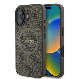 Guess 4G Ring Classic Logo MagSafe - Etui iPhone 16 Plus (brązowy)