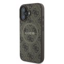 Guess 4G Ring Classic Logo MagSafe - Etui iPhone 16 Plus (brązowy)