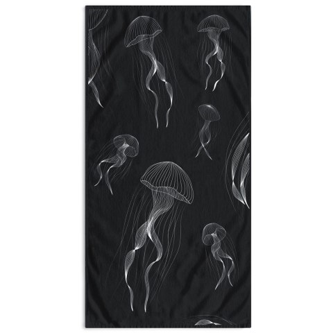 Ręcznik JELLYFISH kolor granatowy gładki klasyczny styl klasyczny materiał przód welur, tył frotte 90x180 DecoKing - TOW/BEACH/J