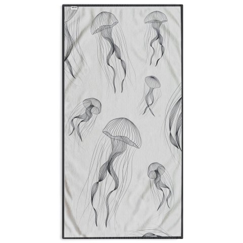 Ręcznik JELLYFISH kolor granatowy gładki klasyczny styl klasyczny materiał przód welur, tył frotte 90x180 DecoKing - TOW/BEACH/J