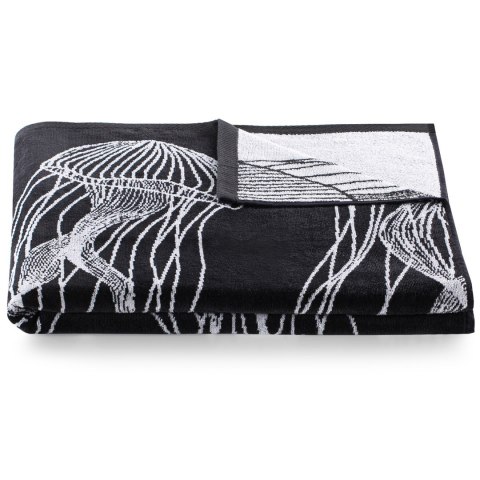 Ręcznik JELLYFISH kolor granatowy gładki klasyczny styl klasyczny materiał przód welur, tył frotte 90x180 DecoKing - TOW/BEACH/J