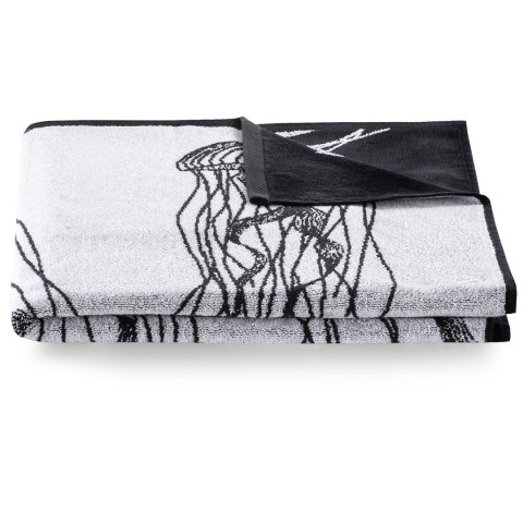 Ręcznik JELLYFISH kolor granatowy gładki klasyczny styl klasyczny materiał przód welur, tył frotte 90x180 DecoKing - TOW/BEACH/J
