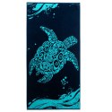 Ręcznik TURTLE kolor granatowy gładki klasyczny styl klasyczny materiał przód welur, tył frotte 90x180 DecoKing - TOW/BEACH/TURT