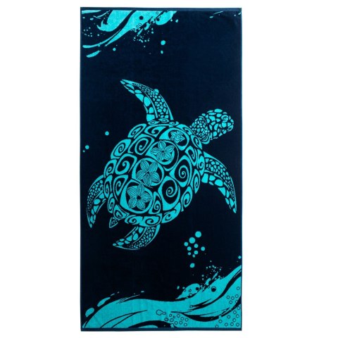 Ręcznik TURTLE kolor granatowy gładki klasyczny styl klasyczny materiał przód welur, tył frotte 90x180 DecoKing - TOW/BEACH/TURT