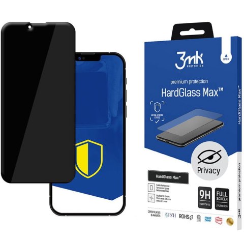 3MK HardGlass Max Privacy - Szkło hartowane z filtrem prywatyzującym do iPhone 14 / iPhone 13 / iPhone 13 Pro (czarny)