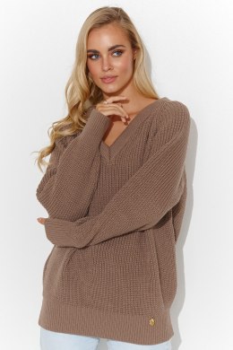 Sweter Damski Model S140 Cappuccino - Makadamia Makadamia